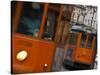 Lombardy, Milan, Piazza Cordusio, Trams, Italy-Walter Bibikow-Stretched Canvas