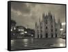 Lombardy, Milan, Piazza Del Duomo, Duomo, Cathedral, Dawn, Italy-Walter Bibikow-Framed Stretched Canvas