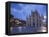 Lombardy, Milan, Piazza Del Duomo, Duomo, Cathedral, Dawn, Italy-Walter Bibikow-Framed Stretched Canvas