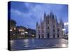 Lombardy, Milan, Piazza Del Duomo, Duomo, Cathedral, Dawn, Italy-Walter Bibikow-Stretched Canvas