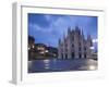 Lombardy, Milan, Piazza Del Duomo, Duomo, Cathedral, Dawn, Italy-Walter Bibikow-Framed Photographic Print