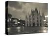 Lombardy, Milan, Piazza Del Duomo, Duomo, Cathedral, Dawn, Italy-Walter Bibikow-Stretched Canvas
