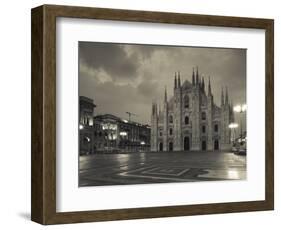 Lombardy, Milan, Piazza Del Duomo, Duomo, Cathedral, Dawn, Italy-Walter Bibikow-Framed Photographic Print