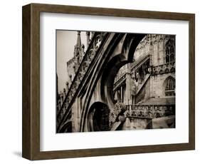 Lombardy, Milan, Piazza Duomo, Duomo Cathedral, Roof Detail, Italy-Walter Bibikow-Framed Photographic Print