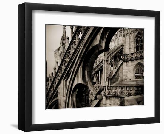 Lombardy, Milan, Piazza Duomo, Duomo Cathedral, Roof Detail, Italy-Walter Bibikow-Framed Photographic Print