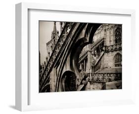 Lombardy, Milan, Piazza Duomo, Duomo Cathedral, Roof Detail, Italy-Walter Bibikow-Framed Photographic Print