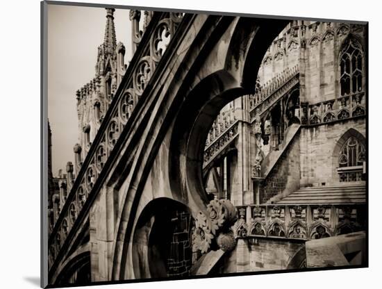 Lombardy, Milan, Piazza Duomo, Duomo Cathedral, Roof Detail, Italy-Walter Bibikow-Mounted Photographic Print