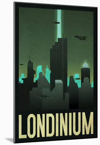 Londinium Retro Travel Poster-null-Mounted Poster