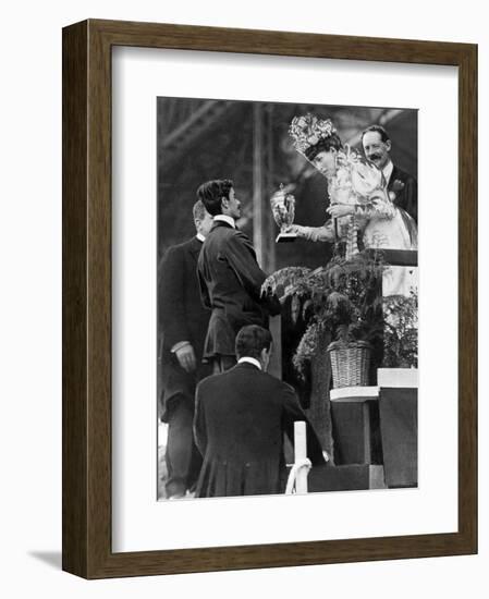 London 1908 Olympic Games: Pietri Dorando Receives a Consolation Gold Cup from Queen Alexandra-null-Framed Photographic Print