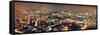 London Aerial View Panorama at Night with Urban Architectures and Bridges.-Songquan Deng-Framed Stretched Canvas