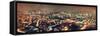 London Aerial View Panorama at Night with Urban Architectures and Bridges.-Songquan Deng-Framed Stretched Canvas