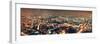 London Aerial View Panorama at Night with Urban Architectures and Bridges.-Songquan Deng-Framed Photographic Print