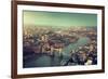 London Aerial View with Tower Bridge in Sunset Time-Iakov Kalinin-Framed Photographic Print