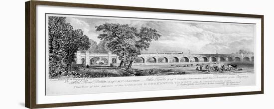 London and Greenwich Viaduct, Bermondsey, London, 1835-Chapman & Co-Framed Giclee Print