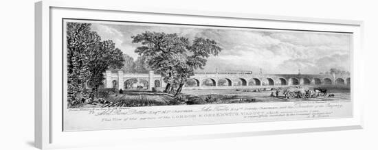 London and Greenwich Viaduct, Bermondsey, London, 1835-Chapman & Co-Framed Giclee Print