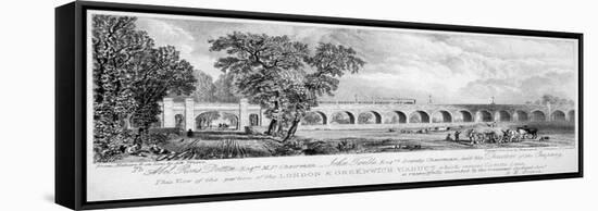 London and Greenwich Viaduct, Bermondsey, London, 1835-Chapman & Co-Framed Stretched Canvas