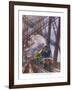 London and North Eastern Railway Train Crosses the Forth Bridge Near Edinburgh Scotland-R^m^ Clark-Framed Giclee Print