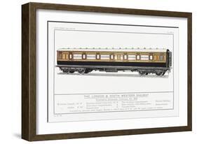 London and South Western Railway Corridor Carriage-W.j. Stokoe-Framed Art Print