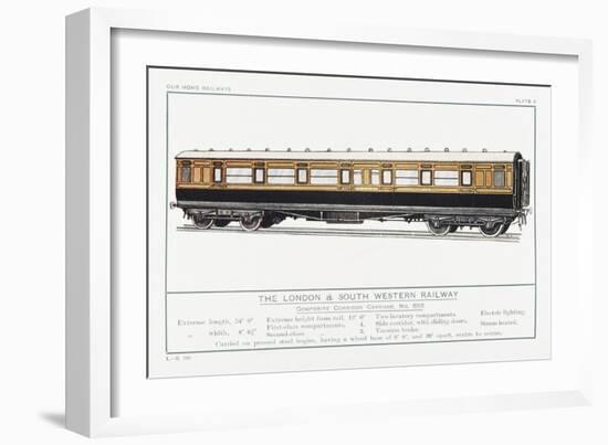 London and South Western Railway Corridor Carriage-W.j. Stokoe-Framed Art Print