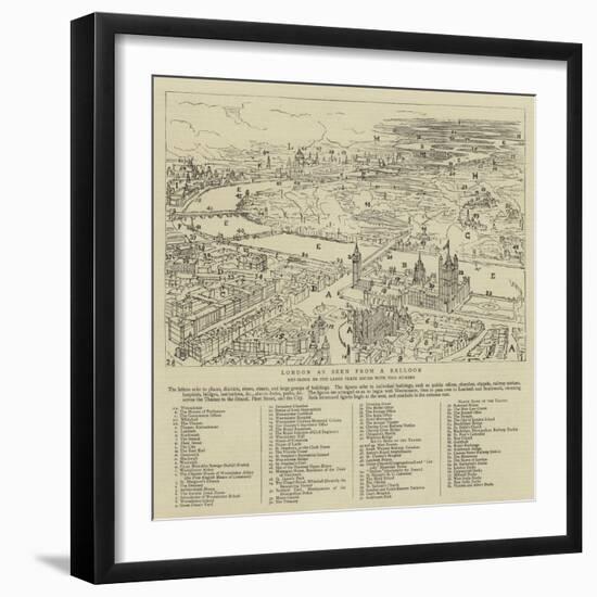 London as Seen from a Balloon-null-Framed Giclee Print