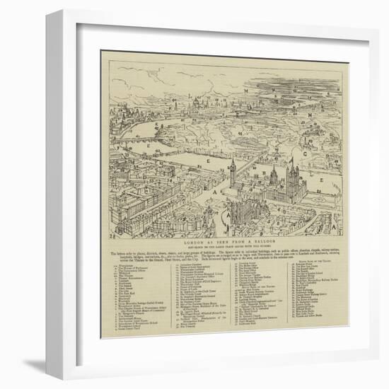 London as Seen from a Balloon-null-Framed Giclee Print