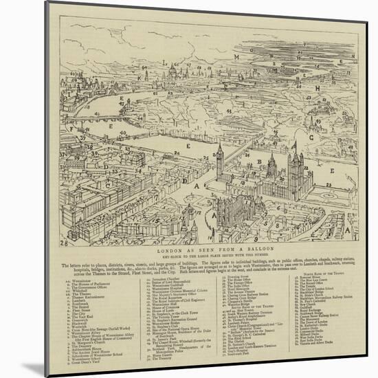 London as Seen from a Balloon-null-Mounted Giclee Print