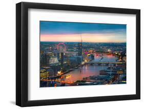 London at Sunset, Panoramic View-IR Stone-Framed Photographic Print