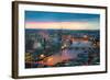 London at Sunset, Panoramic View-IR Stone-Framed Photographic Print