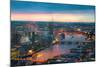 London at Sunset, Panoramic View-IR Stone-Mounted Photographic Print