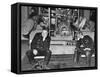 London Auxiliary Fire Service Crew Members Catch Nap on Tail of a Fire Truck-William Vandivert-Framed Stretched Canvas