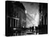 London Auxiliary Fire Service Working on a Fire Near Whitehall Caused by Incendiary Bomb-William Vandivert-Stretched Canvas