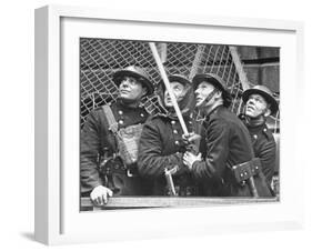 London Auxiliary Fire Service Working on a Fire Near Whitehall Caused by Incendiary Bomb-William Vandivert-Framed Photographic Print