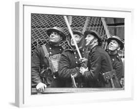 London Auxiliary Fire Service Working on a Fire Near Whitehall Caused by Incendiary Bomb-William Vandivert-Framed Photographic Print