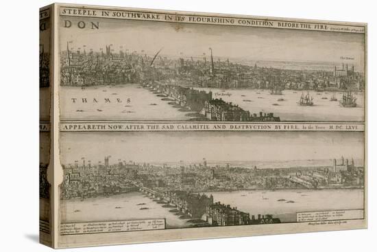London, before and after the Great Fire-Wenceslaus Hollar-Stretched Canvas