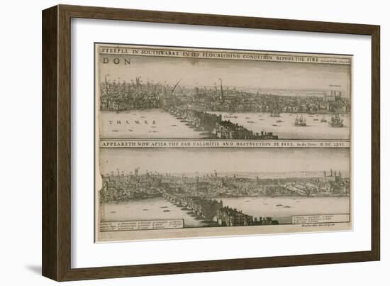 London, before and after the Great Fire-Wenceslaus Hollar-Framed Giclee Print