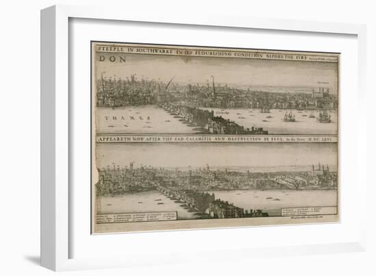 London, before and after the Great Fire-Wenceslaus Hollar-Framed Giclee Print