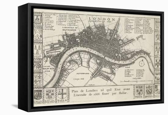 London, before the Fire in 1666-Wenceslaus Hollar-Framed Stretched Canvas