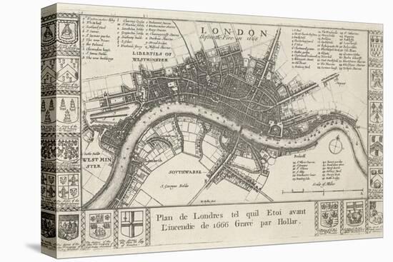 London, before the Fire in 1666-Wenceslaus Hollar-Stretched Canvas