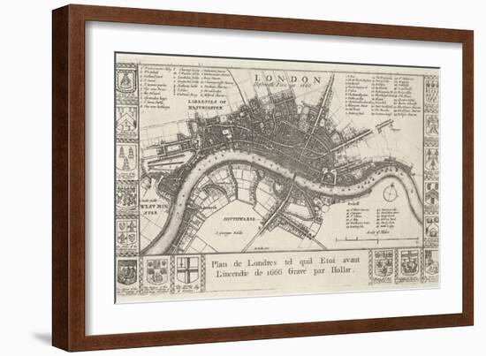 London, before the Fire in 1666-Wenceslaus Hollar-Framed Giclee Print