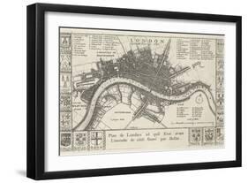 London, before the Fire in 1666-Wenceslaus Hollar-Framed Giclee Print