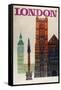 London Big Ben-Vintage Apple Collection-Framed Stretched Canvas