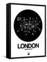 London Black Subway Map-NaxArt-Framed Stretched Canvas