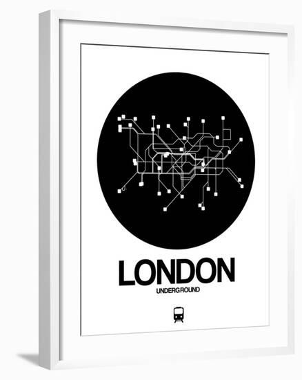 London Black Subway Map-NaxArt-Framed Art Print