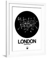 London Black Subway Map-NaxArt-Framed Art Print