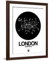 London Black Subway Map-NaxArt-Framed Art Print