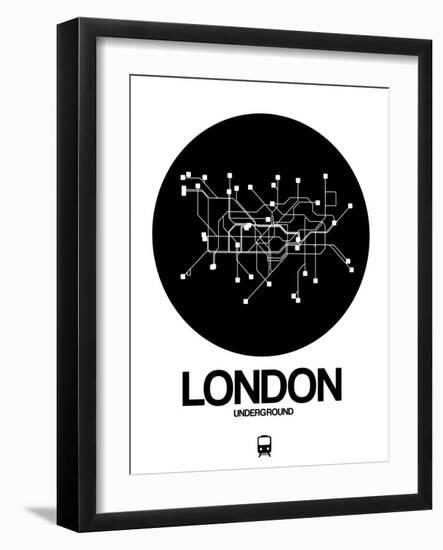 London Black Subway Map-NaxArt-Framed Art Print