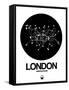 London Black Subway Map-NaxArt-Framed Stretched Canvas