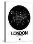 London Black Subway Map-NaxArt-Stretched Canvas