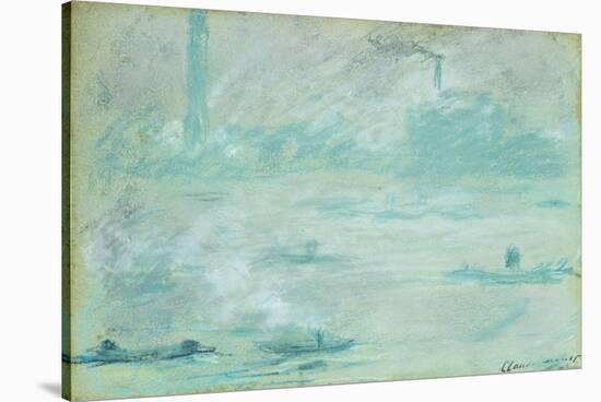 London, Boats on the Thames; Londres, Bateaux Sur La Tamise, 1901-Claude Monet-Stretched Canvas