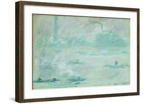 London, Boats on the Thames; Londres, Bateaux Sur La Tamise, 1901-Claude Monet-Framed Giclee Print